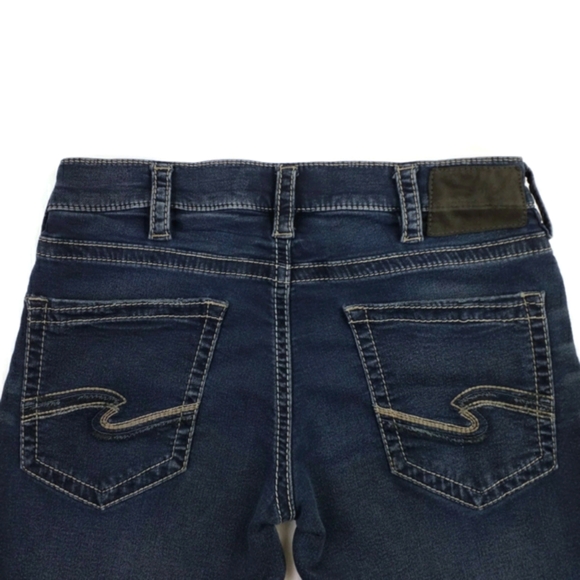 Silver Jeans Zac Dark Indigo Wash Relaxed Straight Leg Denim Jean Mens 34x31.25 - Picture 9 of 15